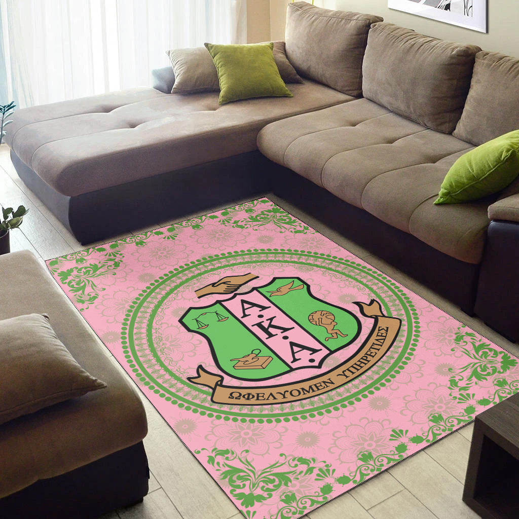 Sorority Rug - AKA Floral Patern Area Rug