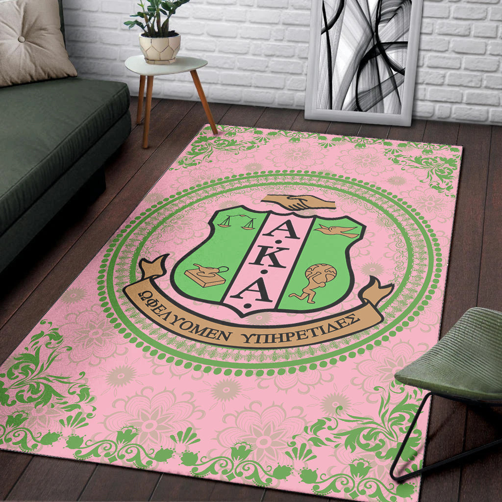 Sorority Rug - AKA Floral Patern Area Rug