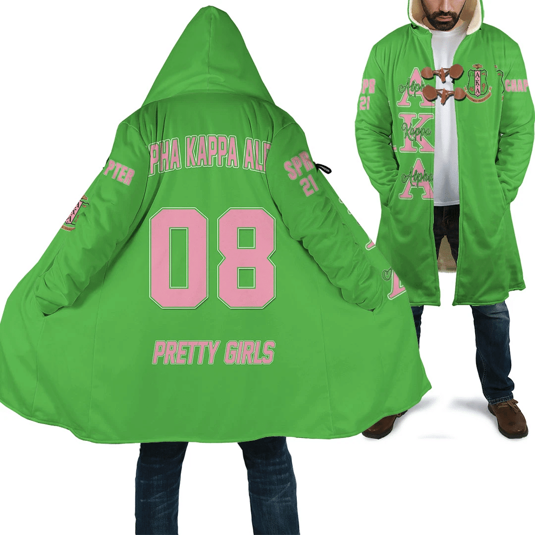 Sorority Hooded Coat - Custom AKA Green Hooded Coat