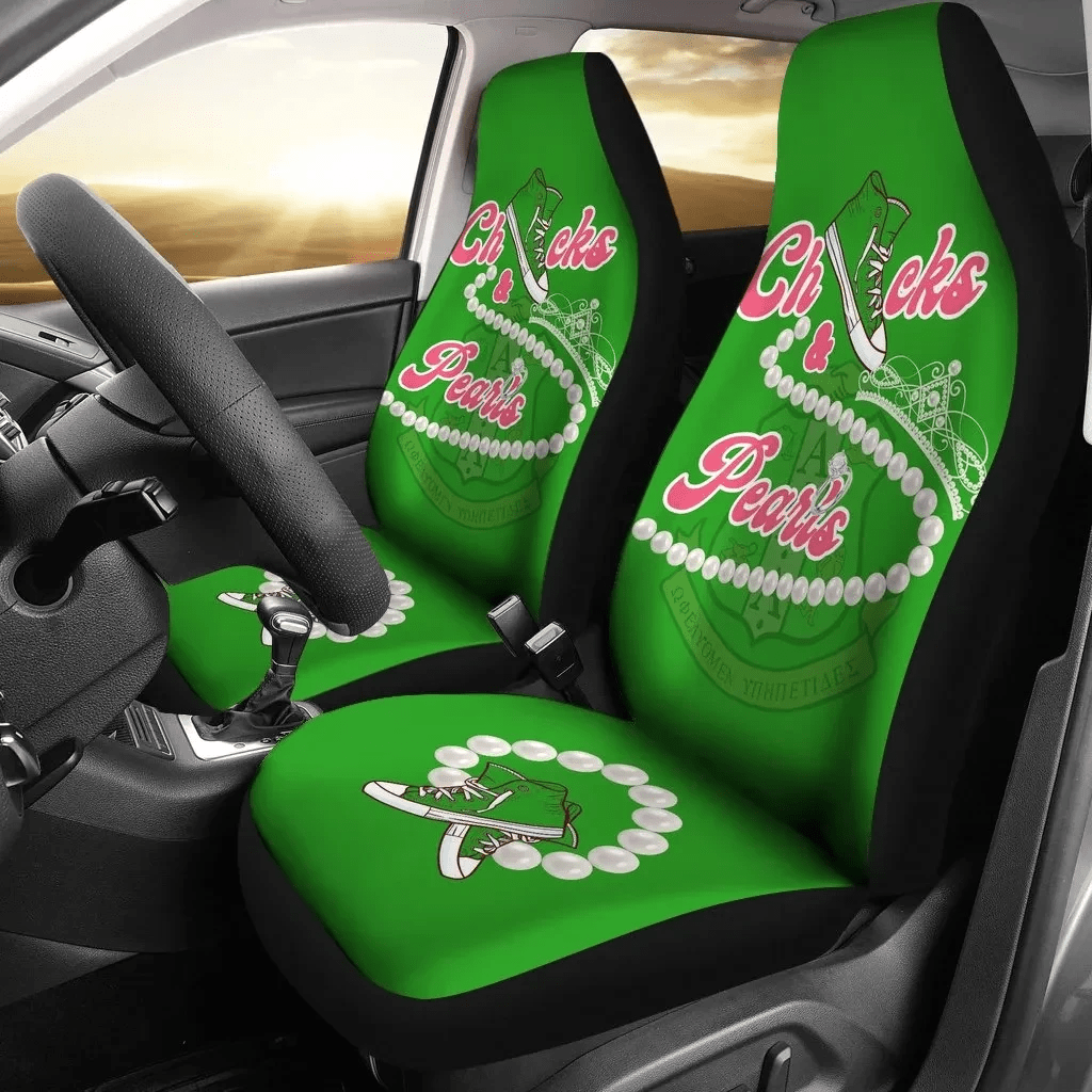 Sorority Car Seat Covers - AKA Car Seat Covers Chucks And Pearls K.H Pearls