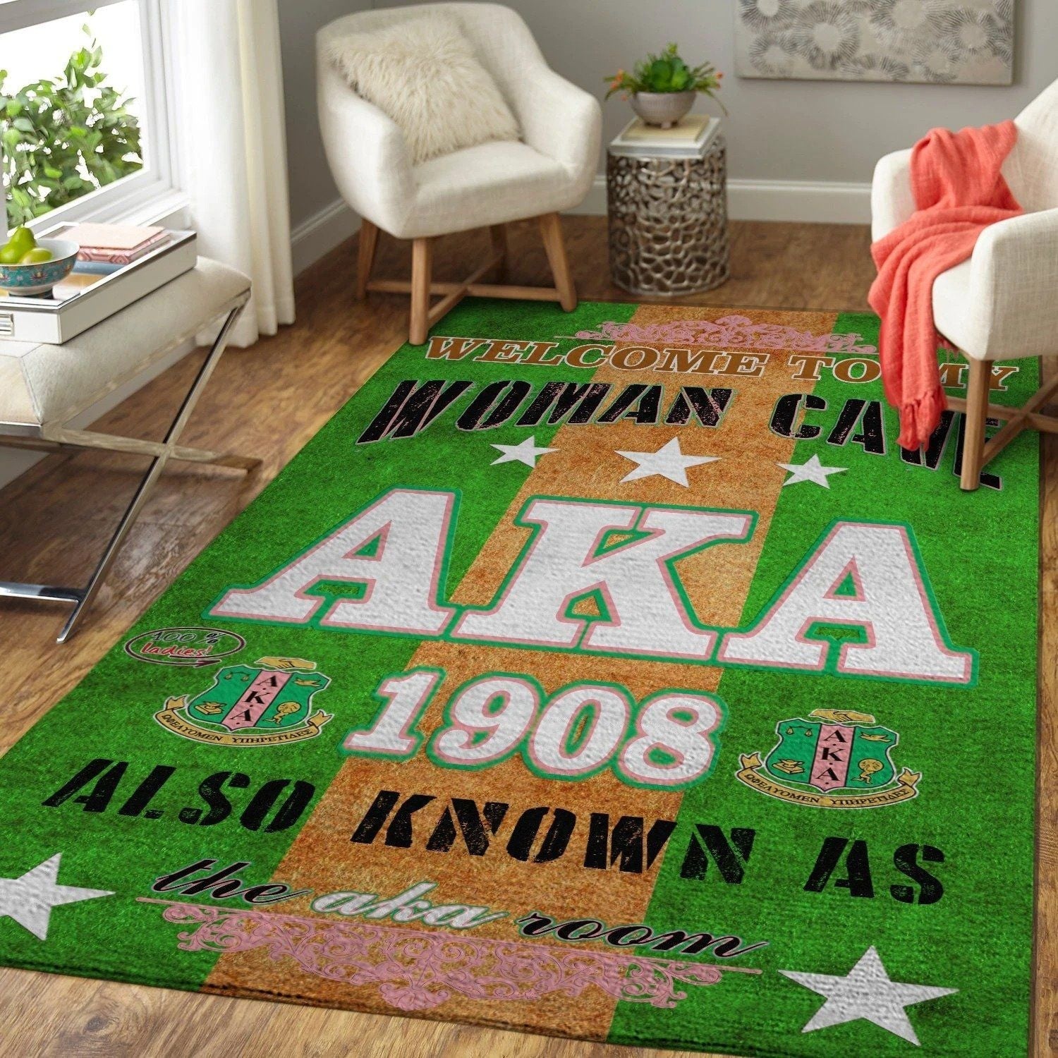 Sorority Rug - Welcome To Woman Cave AKA Area Rug