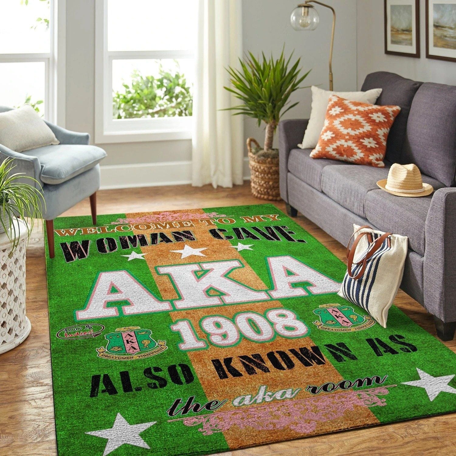 Sorority Rug - Welcome To Woman Cave AKA Area Rug