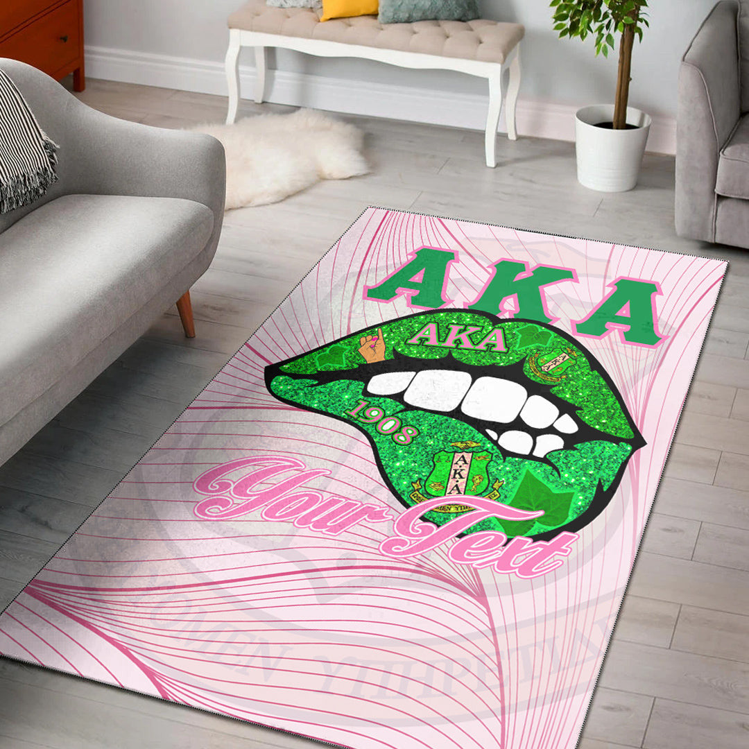 Sorority Rug - Custom AKA Lips Special Version Area Rug