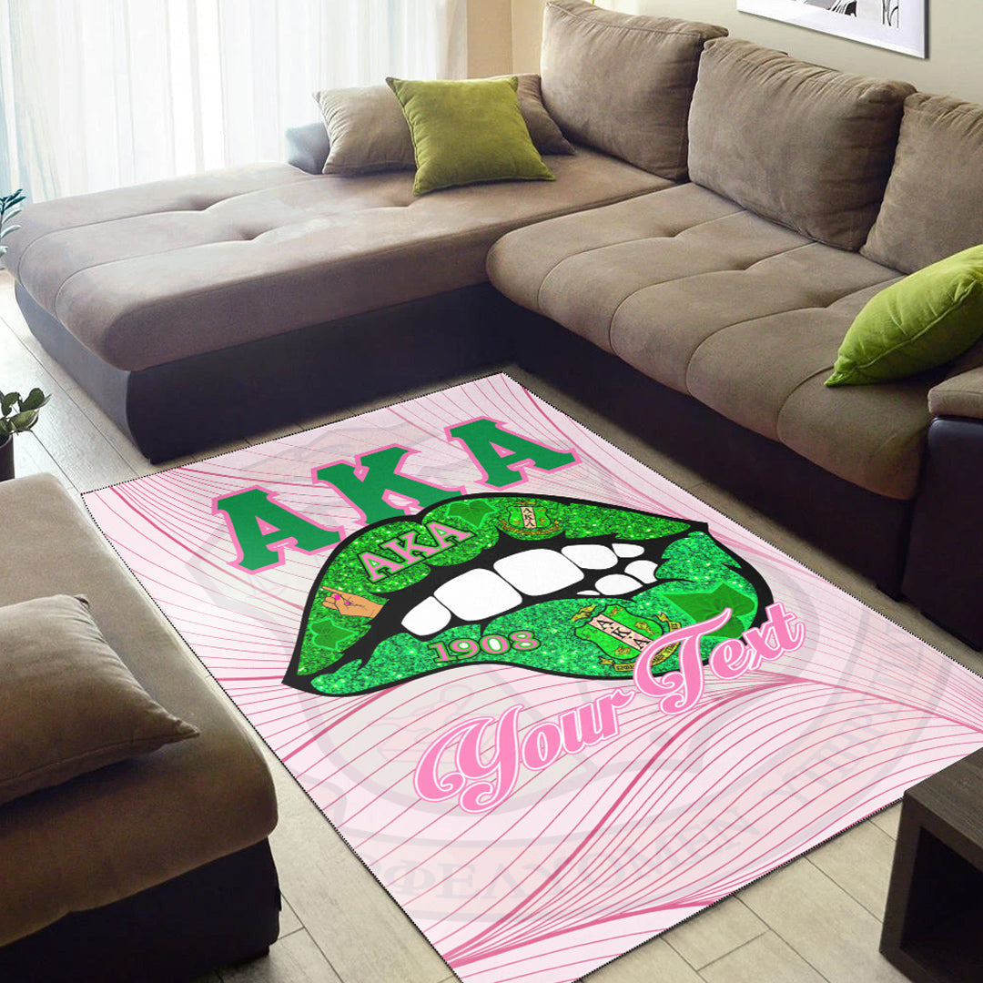 Sorority Rug - Custom AKA Lips Special Version Area Rug