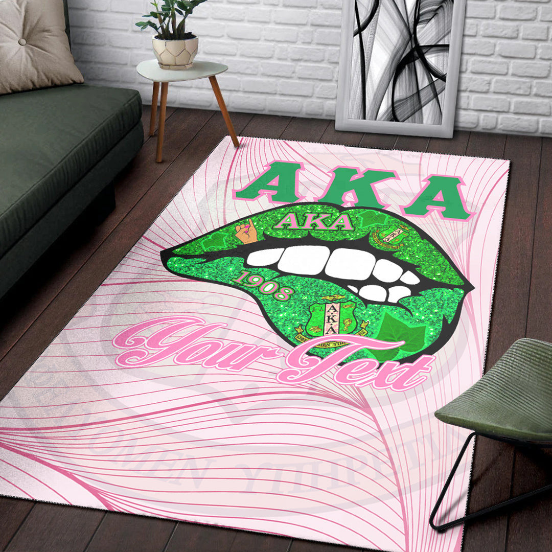 Sorority Rug - Custom AKA Lips Special Version Area Rug
