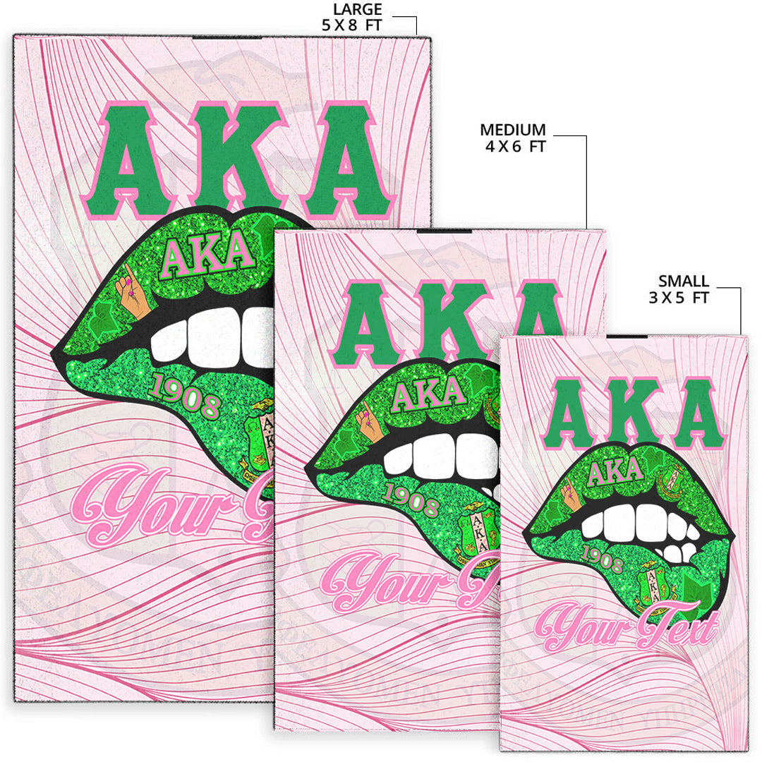 Sorority Rug - Custom AKA Lips Special Version Area Rug