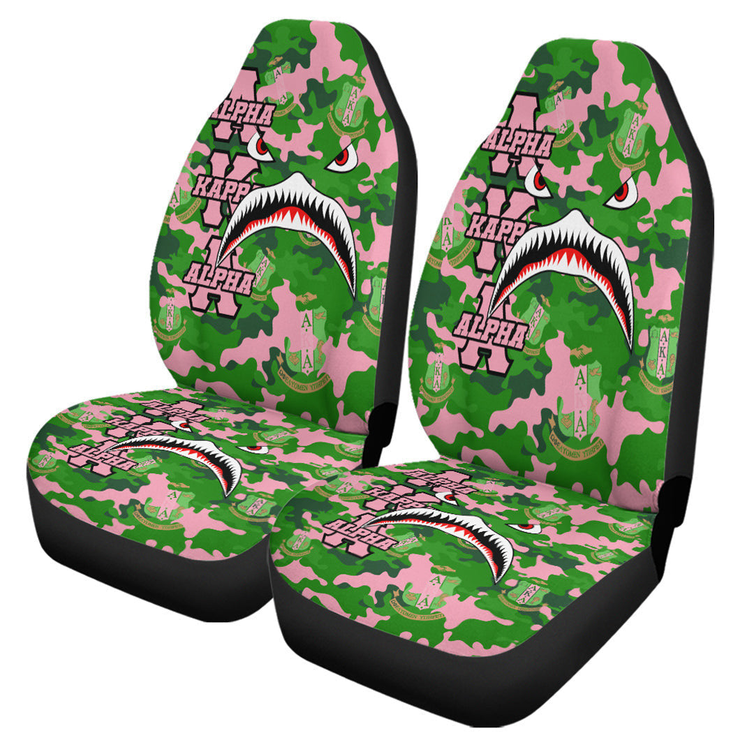 Sorority Car Seat Covers - AKA Full Camo Shark Car Seat Covers