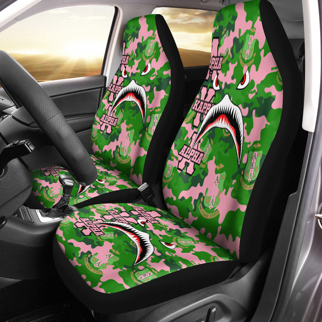Sorority Car Seat Covers - AKA Full Camo Shark Car Seat Covers