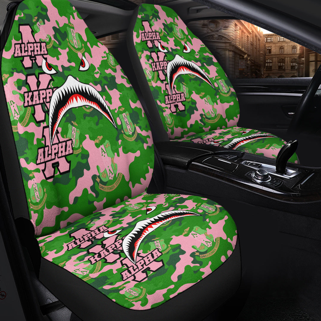 Sorority Car Seat Covers - AKA Full Camo Shark Car Seat Covers