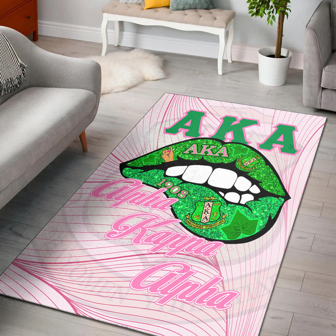 Sorority Rug - AKA Lips Special Version Area Rug