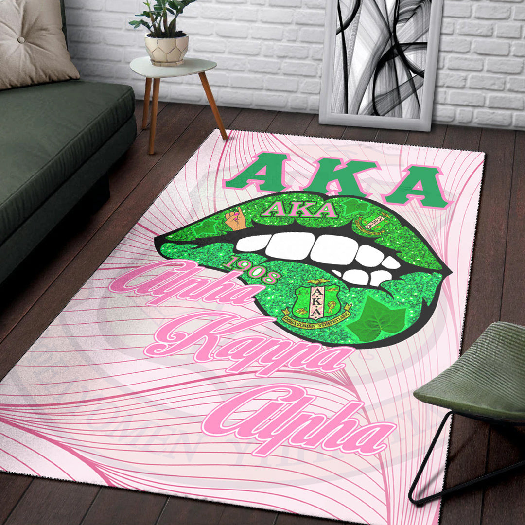 Sorority Rug - AKA Lips Special Version Area Rug