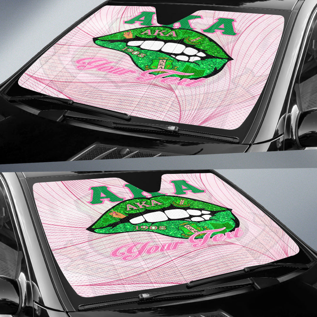 Sorority Auto Sun Shades - Custom AKA Lips Special Version Auto Sun Shades