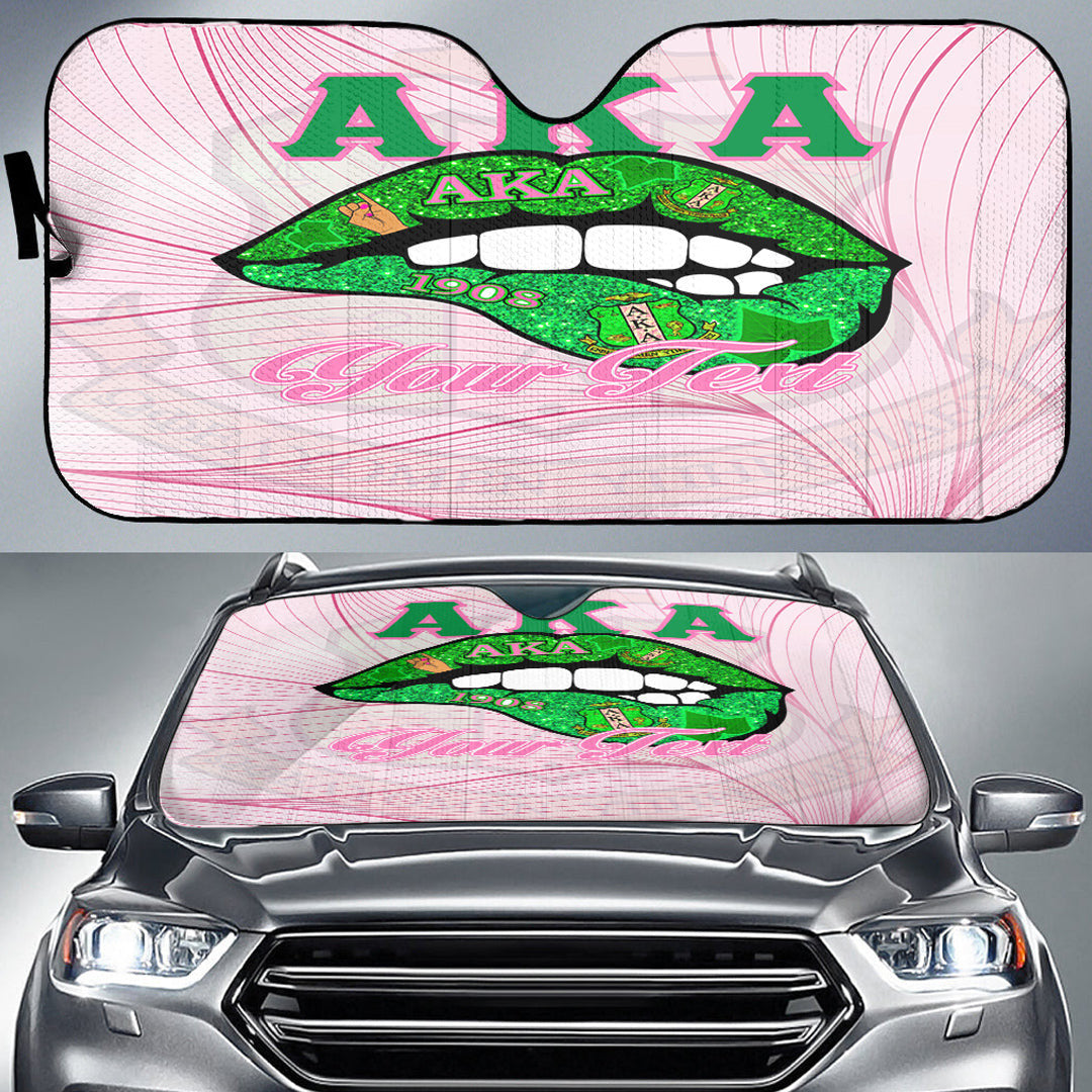 Sorority Auto Sun Shades - Custom AKA Lips Special Version Auto Sun Shades