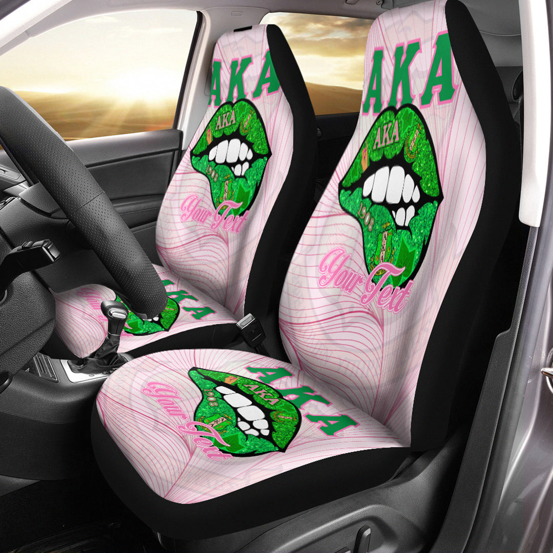 Sorority Car Seat Covers - Custom AKA Lips Special Version Car Seat Covers