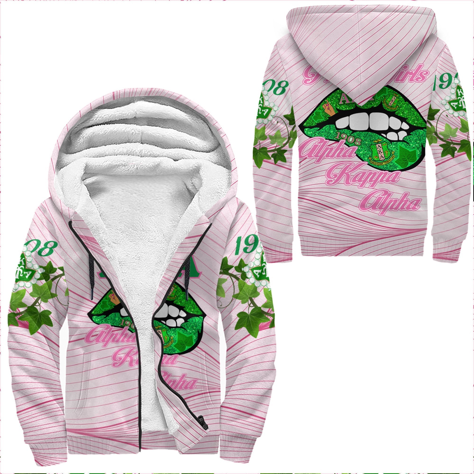 Sorority Hoodie - AKA Lips Sherpa Hoodies