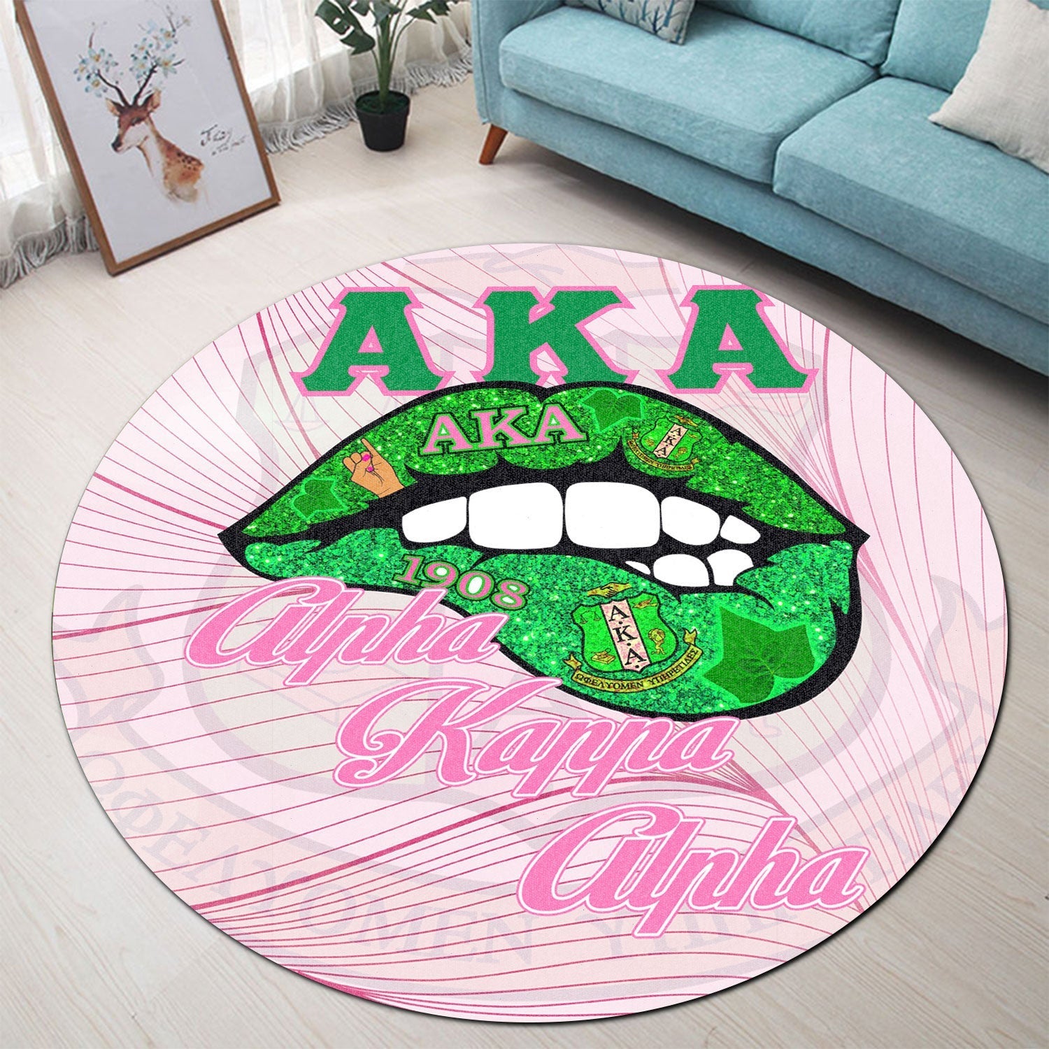 Sorority Carpet - AKA Lips Special Version Round Carpet