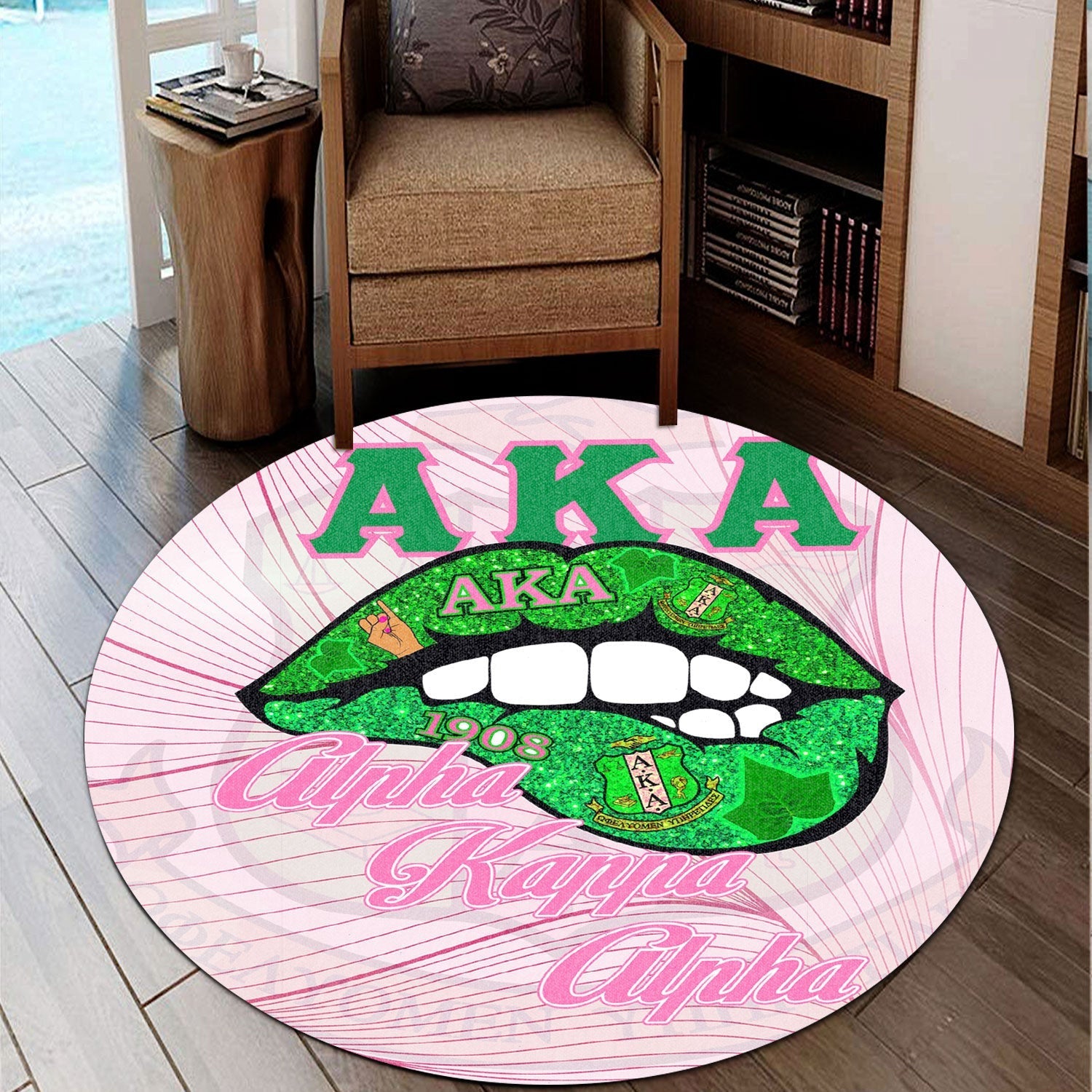 Sorority Carpet - AKA Lips Special Version Round Carpet