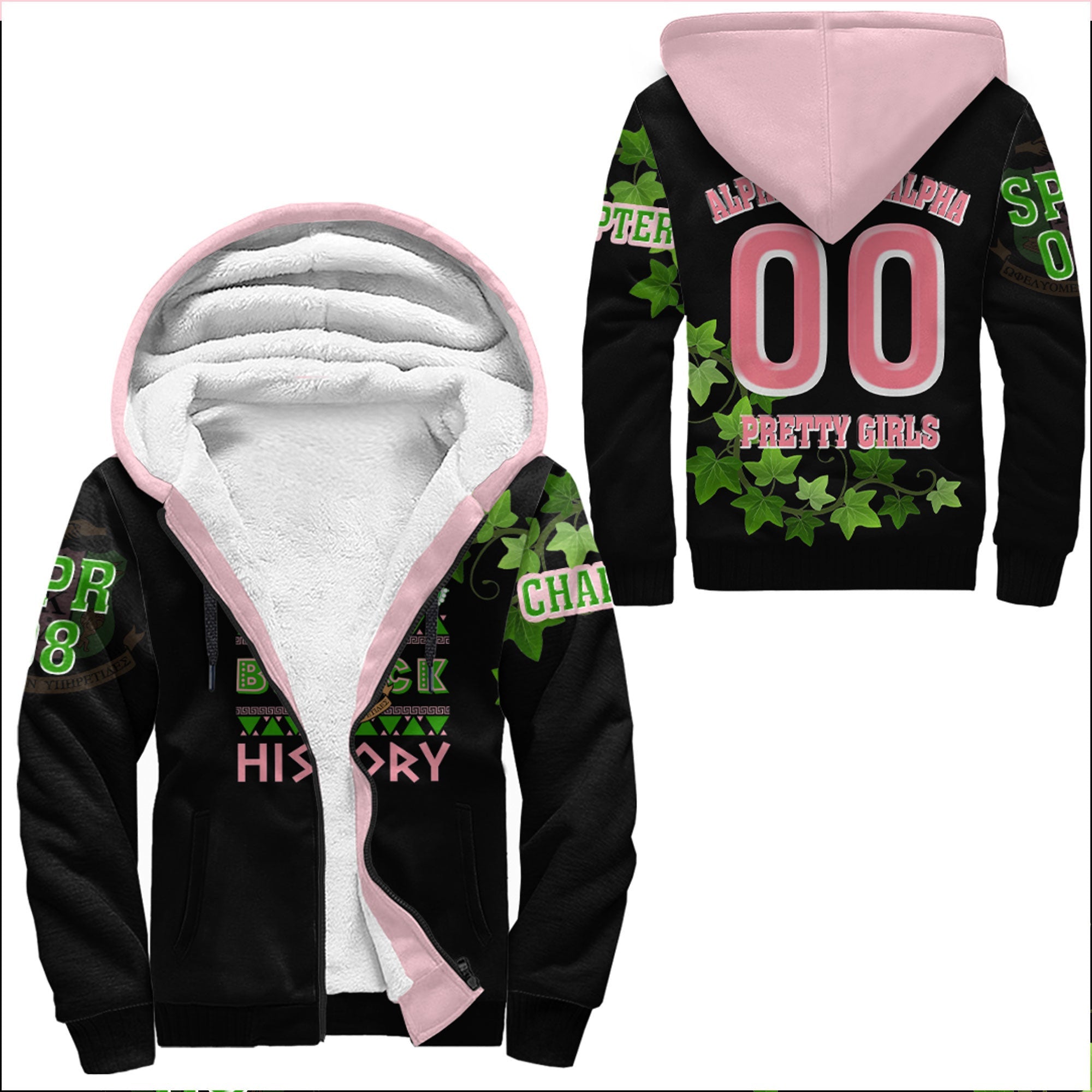 Sorority Hoodie - AKA Black History Sherpa Hoodies