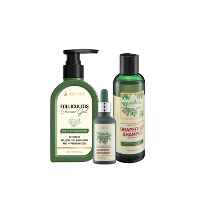 Abera Body & Hair Care Set – Soothing Folliculitis Cleanse & Hair Strengthening with Tea Tree + Pink Grapefruit