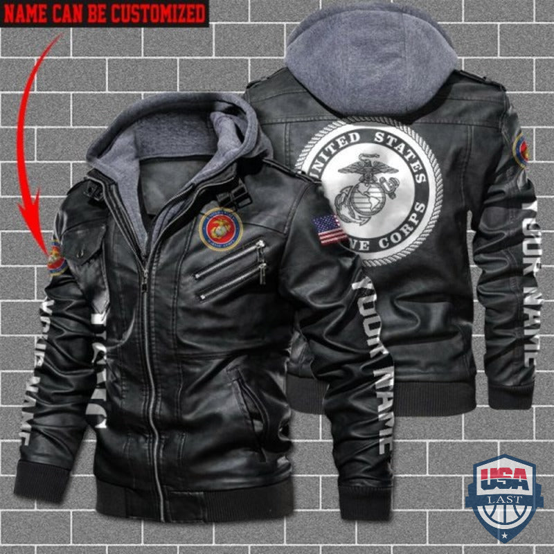 Personalized USMC Leather Jacket - HVsun