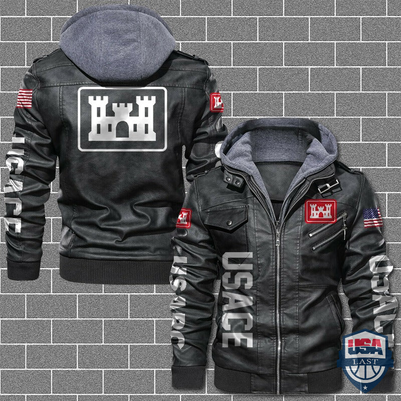 US Army Corps of Engineers Leather Jacket - HVsun