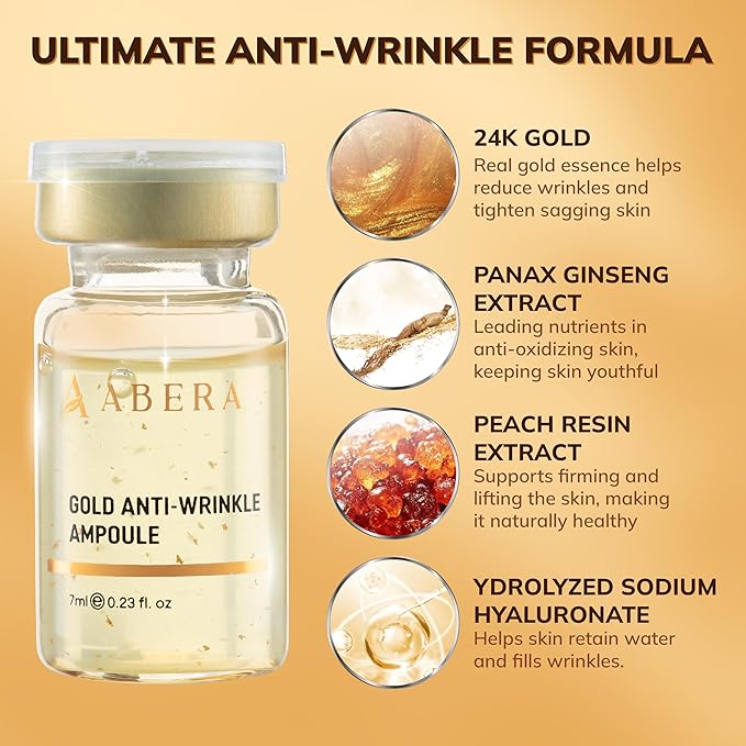ABERA Gold Anti-Wrinkle Serum (0.23 Fl.Oz)Pack of 3