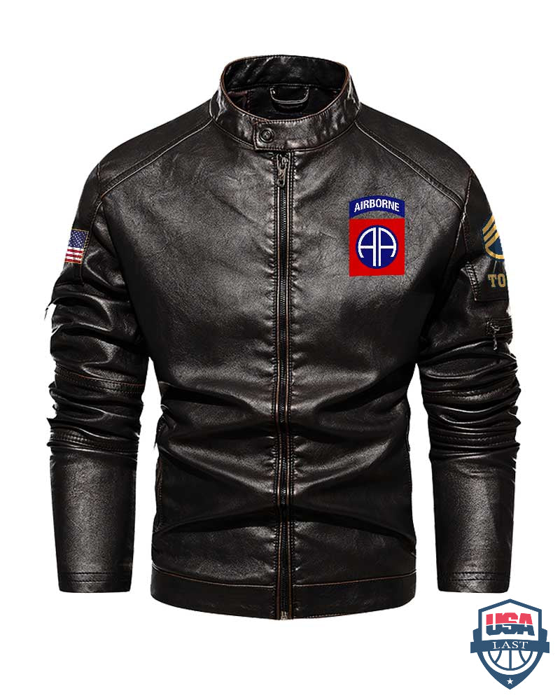 82nd Airborne Division Death From Above Custom Collar Leather Jacket - HVSun