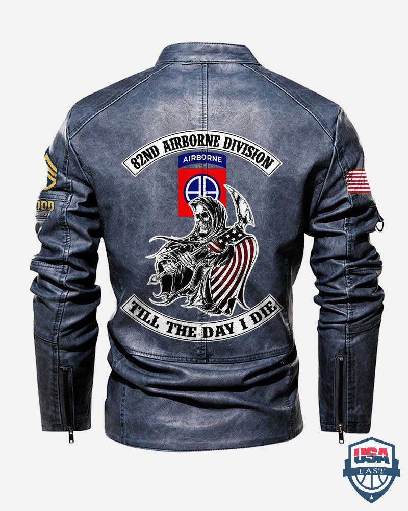 82nd Airborne Division Till The Day I Die Personalized Leather Jacket - HVSun