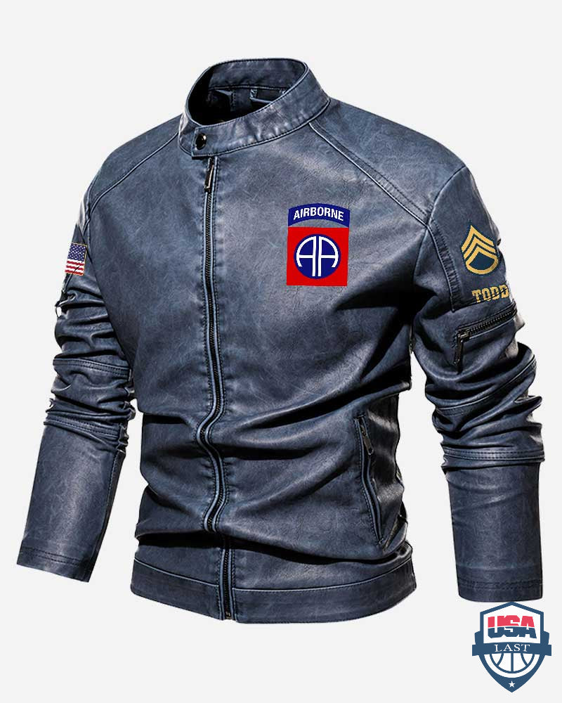 82nd Airborne Division Till The Day I Die Personalized Leather Jacket - HVSun