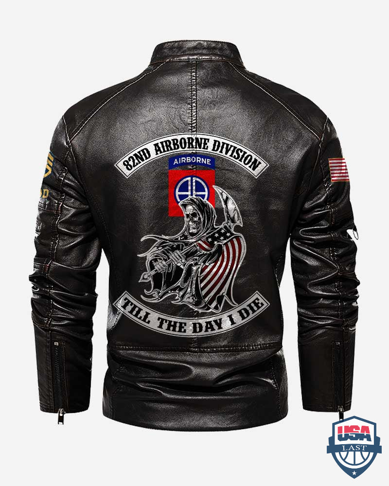 82nd Airborne Division Till The Day I Die Personalized Leather Jacket - HVSun