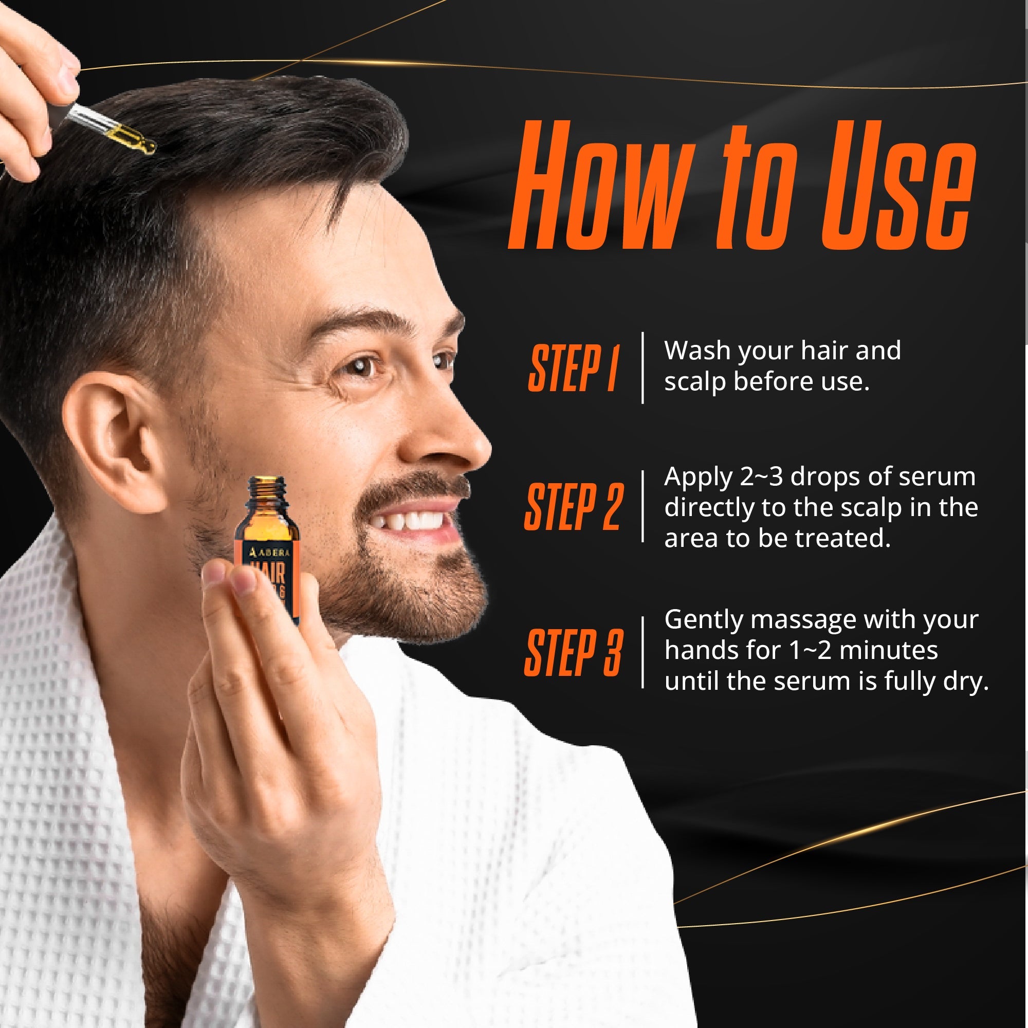 ABERA Men Hair, Beard, Eyebrown Growth Serum 50ml