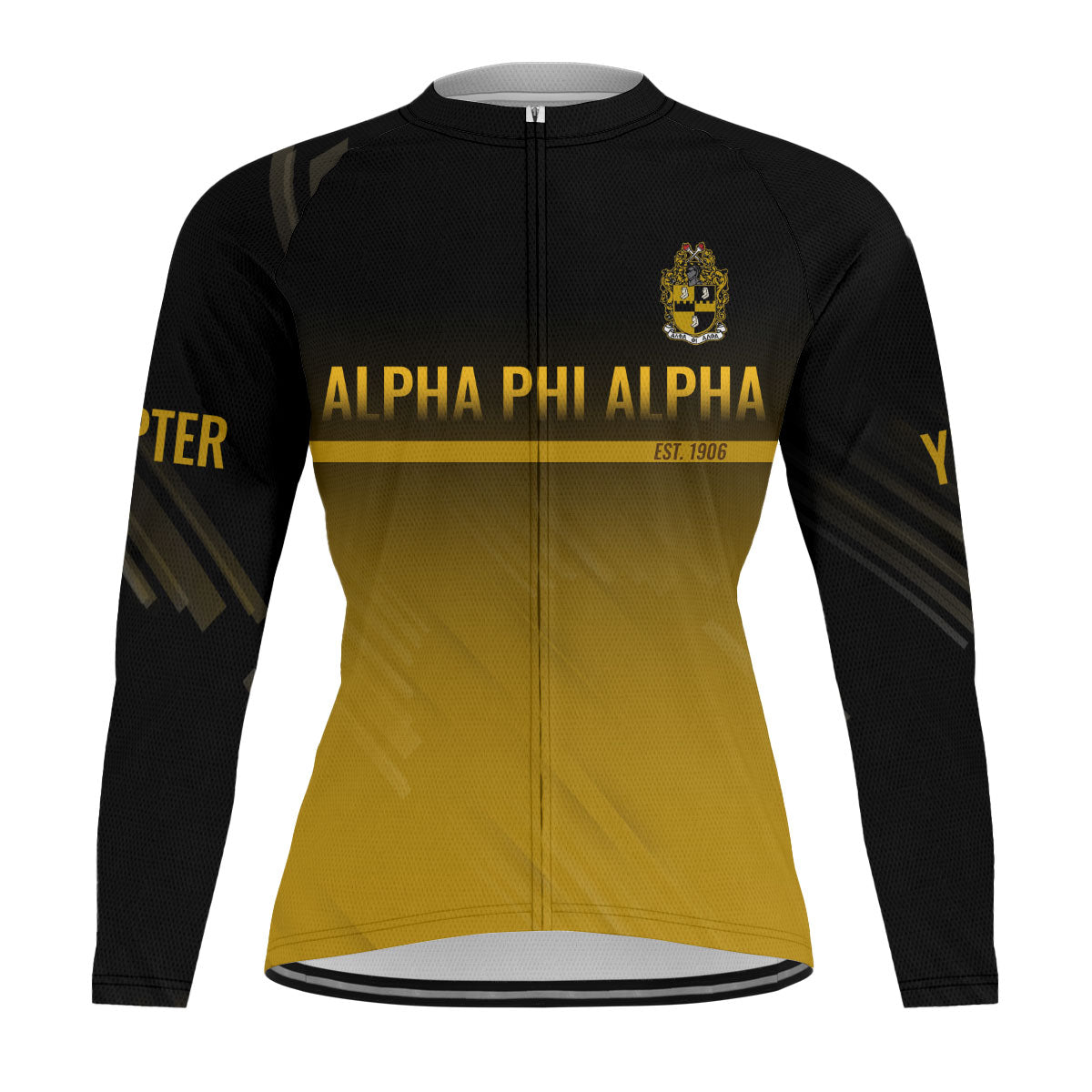 Alpha Phi Alpha Cycling Jersey Custom Black Gold Iced Style