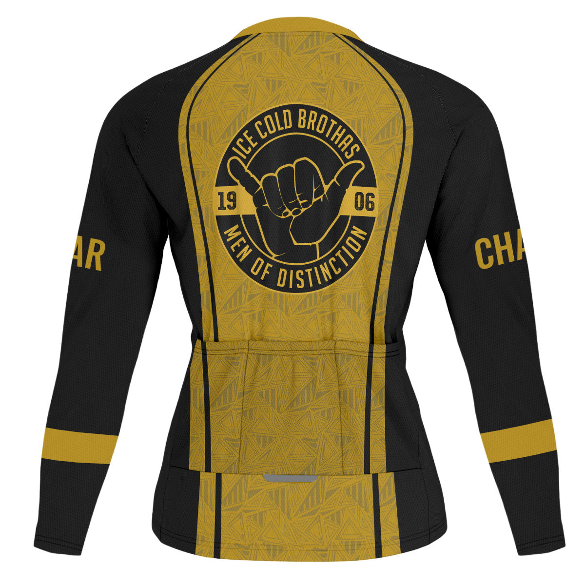 Alpha Phi Alpha Cycling Jersey Custom Black Gold Triangle Style
