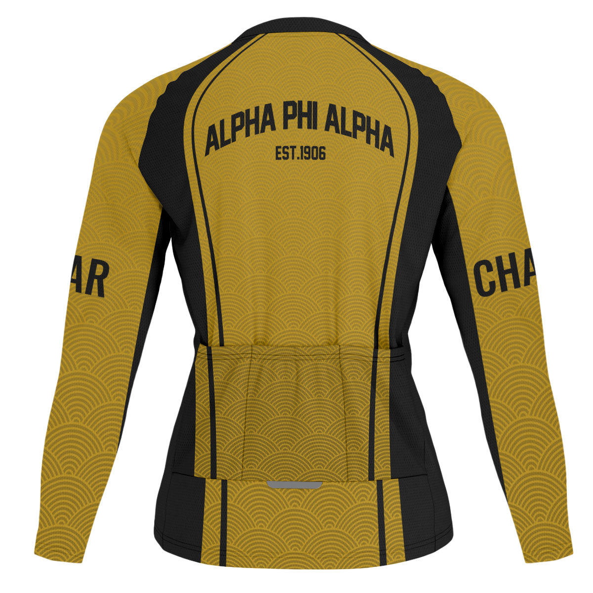 Alpha Phi Alpha Cycling Jersey Custom Yellow Black Wave Style