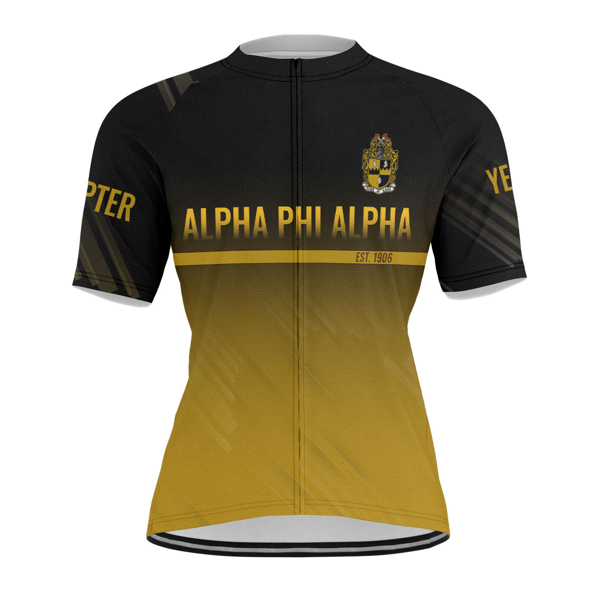 Alpha Phi Alpha Cycling Jersey Custom Black Gold Iced Style