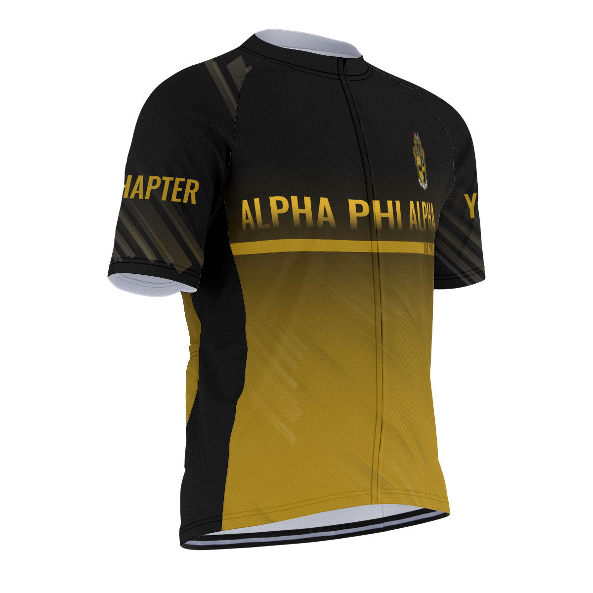 Alpha Phi Alpha Cycling Jersey Custom Black Gold Iced Style