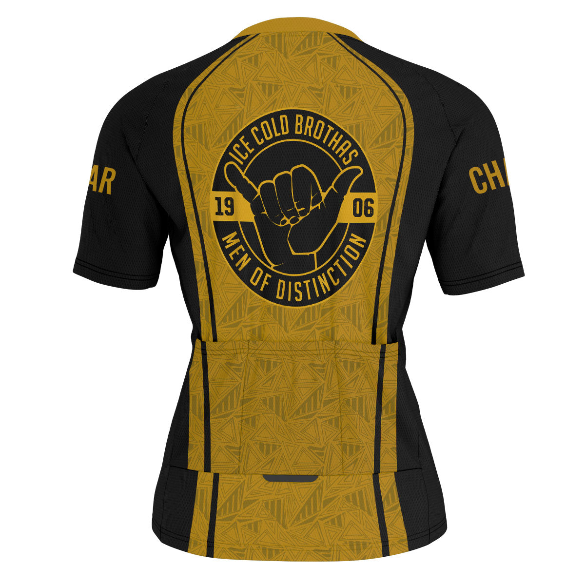 Alpha Phi Alpha Cycling Jersey Custom Black Gold Triangle Style