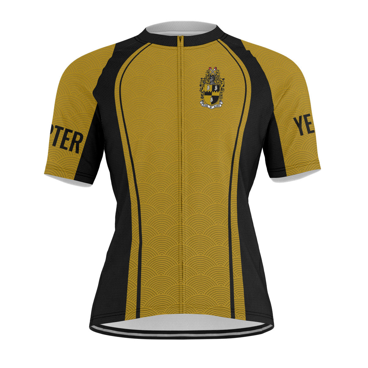 Alpha Phi Alpha Cycling Jersey Custom Yellow Black Wave Style