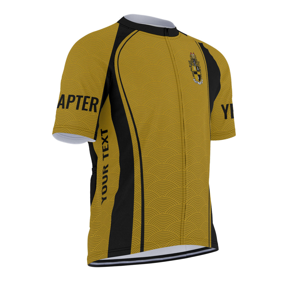 Alpha Phi Alpha Cycling Jersey Custom Yellow Black Wave Style