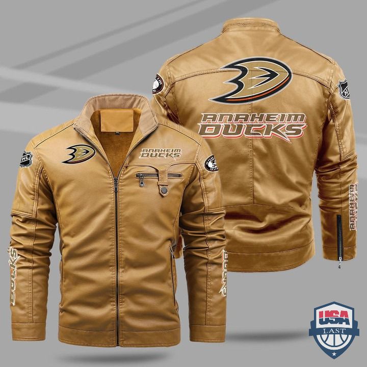 Anaheim Ducks Fleece Leather Jacket - HVsun