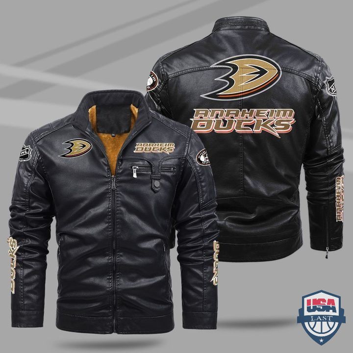 Anaheim Ducks Fleece Leather Jacket - HVsun