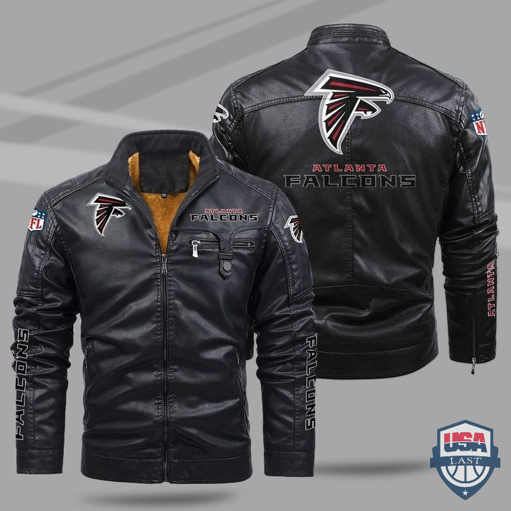 Atlanta Falcons Fleece Leather Jacket - HVsun