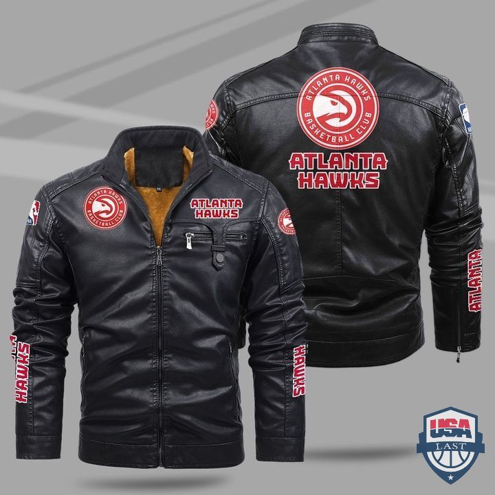 Atlanta Hawks Fleece Leather Jacket - HVsun