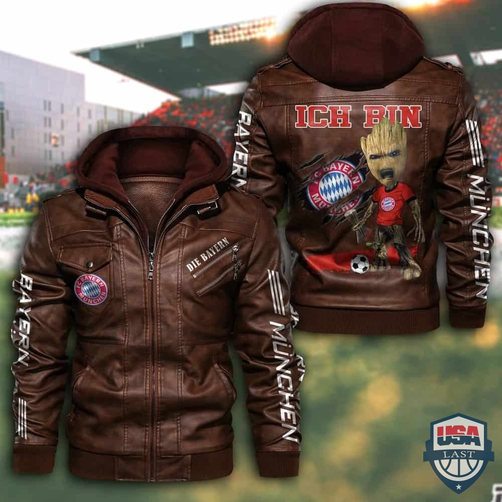 Bayern Munich FC Baby Groot Hooded Leather Jacket - HVsun