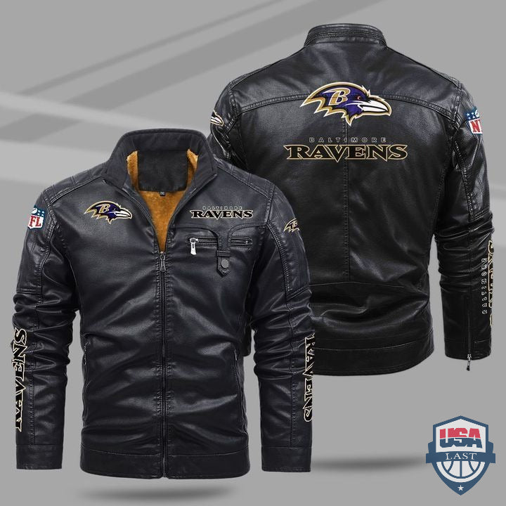 Baltimore Ravens Fleece Leather Jacket - HVsun