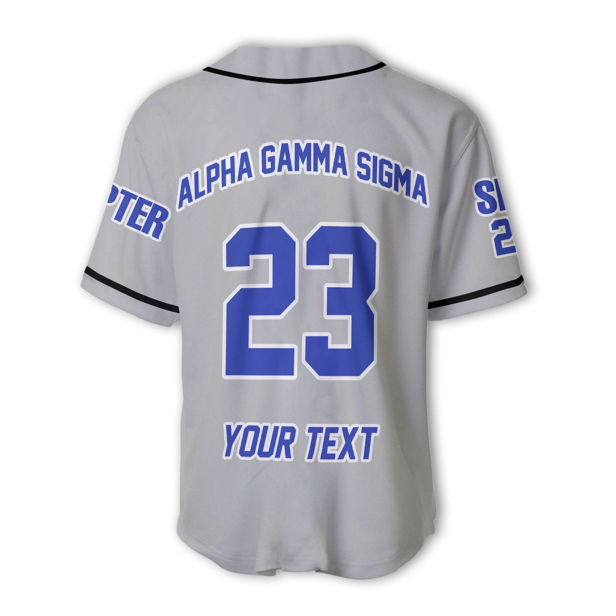 Fraternity Baseball Jersey - Personalized Alpha Gamma Sigma Baseball Jersey Original Silver Style