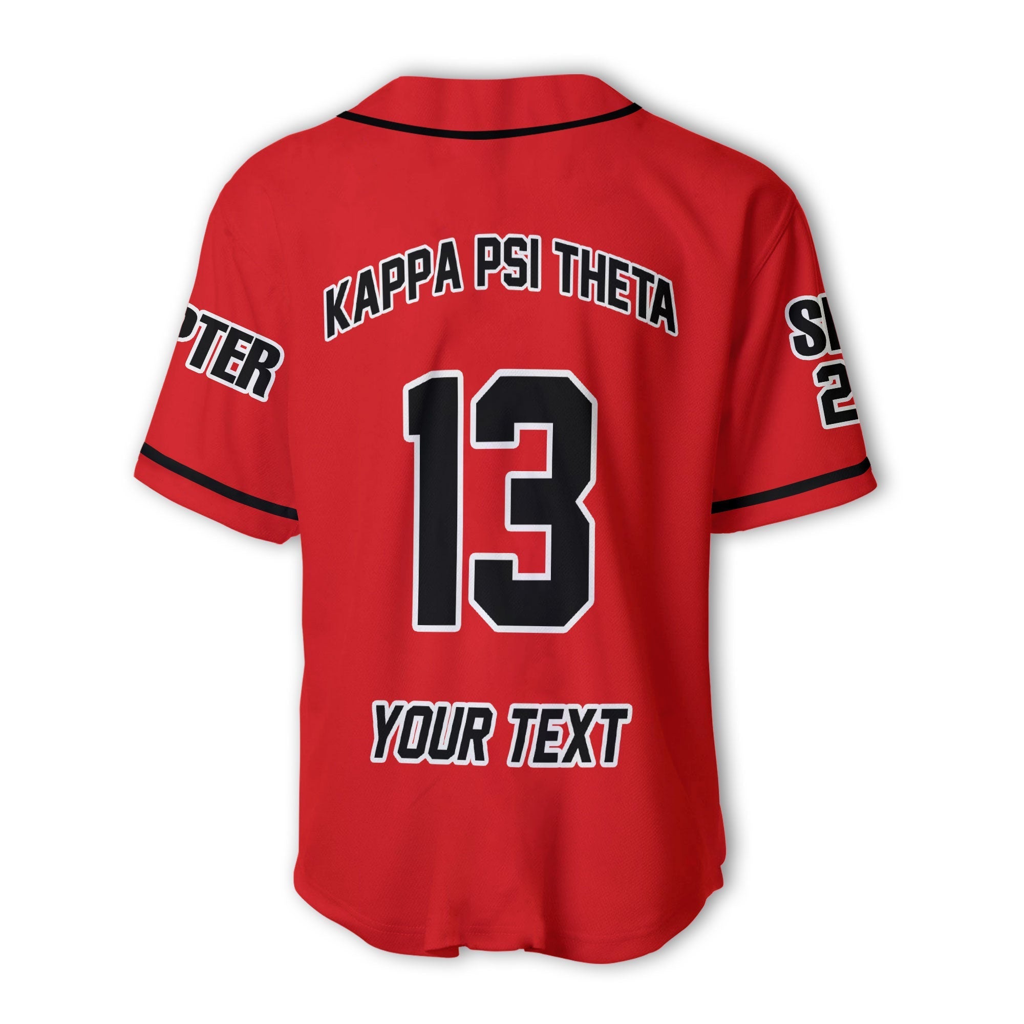 Fraternity Baseball Jersey - Personalized Kappa Psi Theta Baseball Jersey Original Red Style
