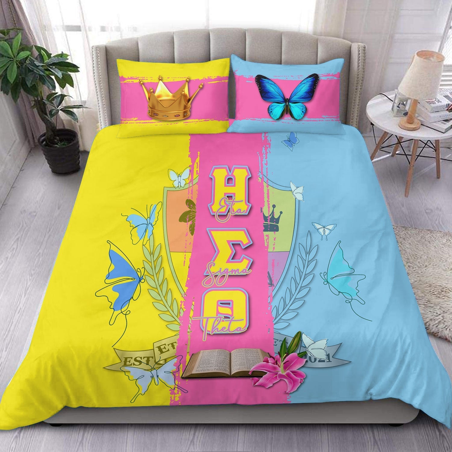 Sorority Bedding Set - Eta Sigma Theta Bedding Set Crest Style