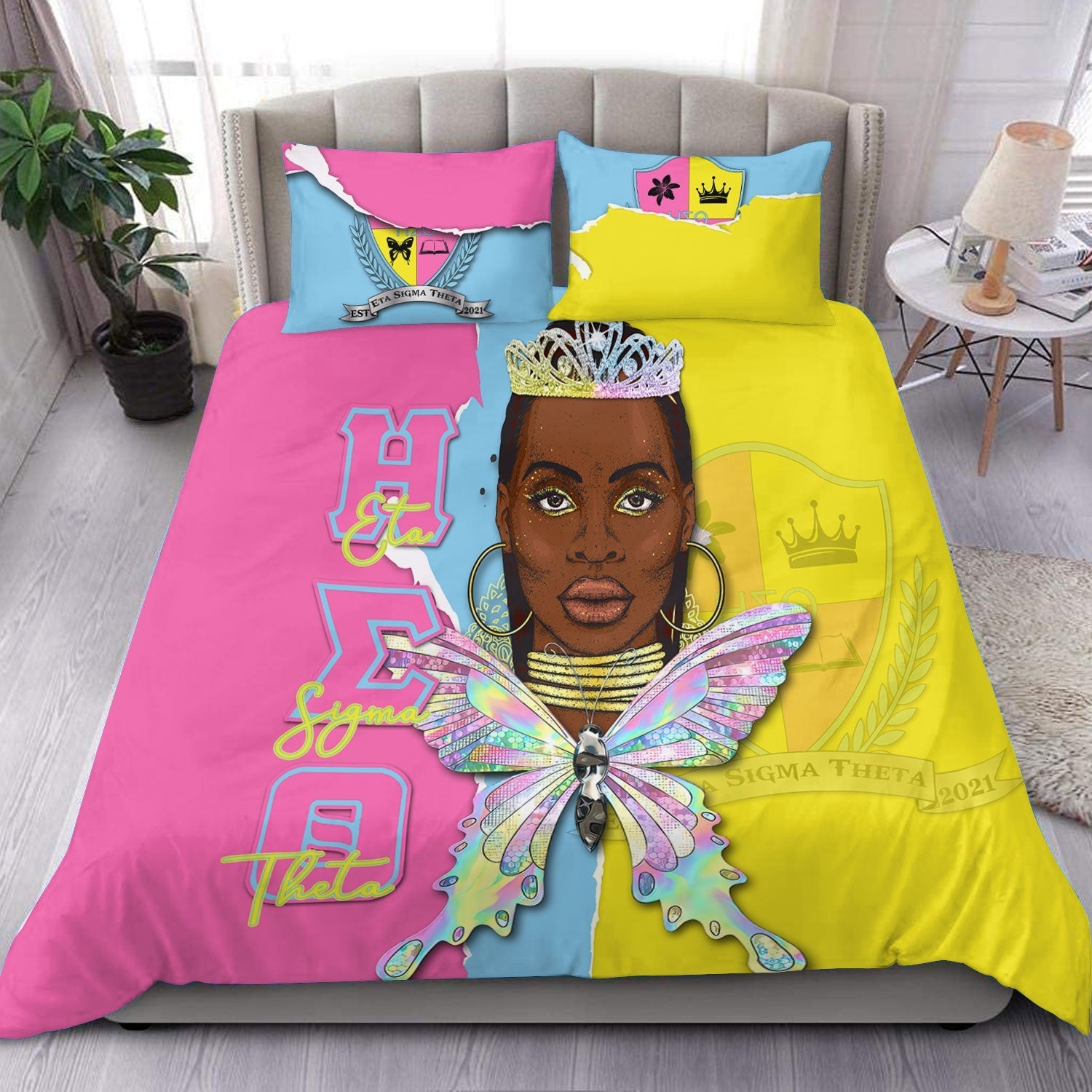 Sorority Bedding Set - Eta Sigma Theta Bedding Set Queen Style