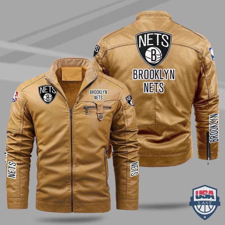 Brooklyn Nets Fleece Leather Jacket - HVsun